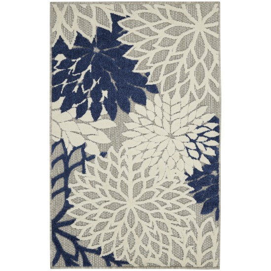 Nourison Aloha ALH05 Area Rug, Ivory/Navy, 2'8" x 4'