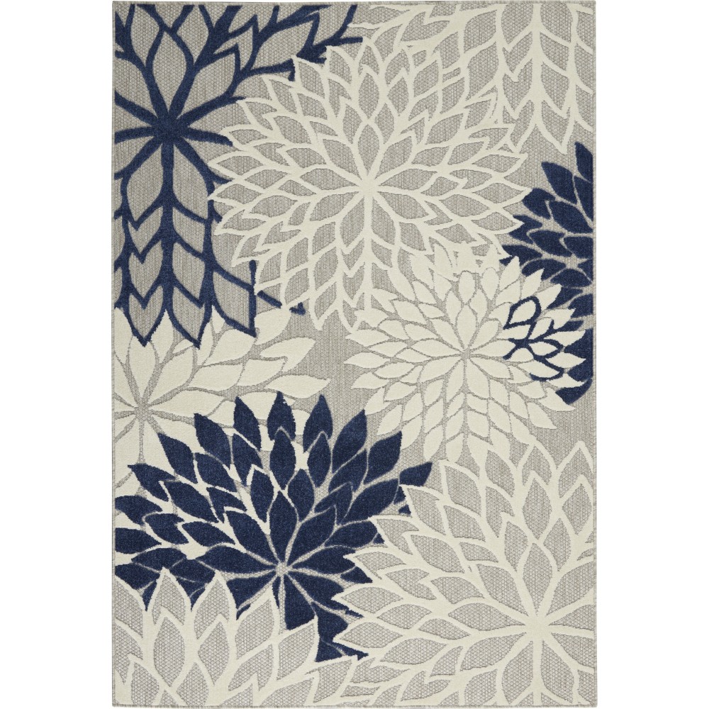 Nourison Aloha ALH05 Area Rug, Ivory/Navy, 5'3" x 7'5"