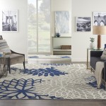 Nourison Aloha ALH05 Area Rug, Ivory/Navy, 7' x 10'