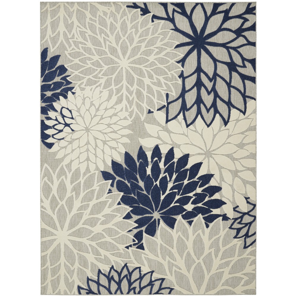 Nourison Aloha ALH05 Area Rug, Ivory/Navy, 7'10" x 10'6" Nourison Aloha ALH05 Area Rug, Ivory/Navy, 7'10" x 10'6"