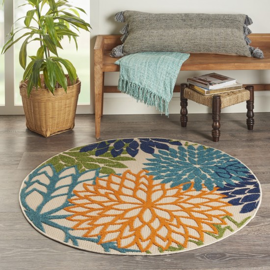 Nourison Aloha ALH05 Area Rug, Multicolor, 4' x Round