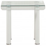 ACME Gordie End Table, White & Clear Glass