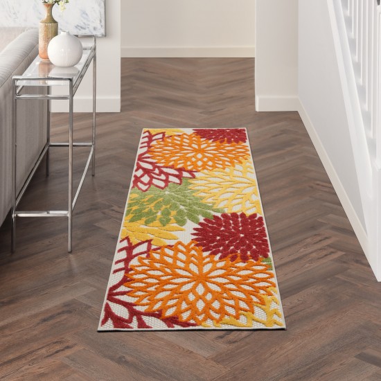 Nourison Aloha ALH05 Runner Rug, Red/Multicolor, 2' x 6'