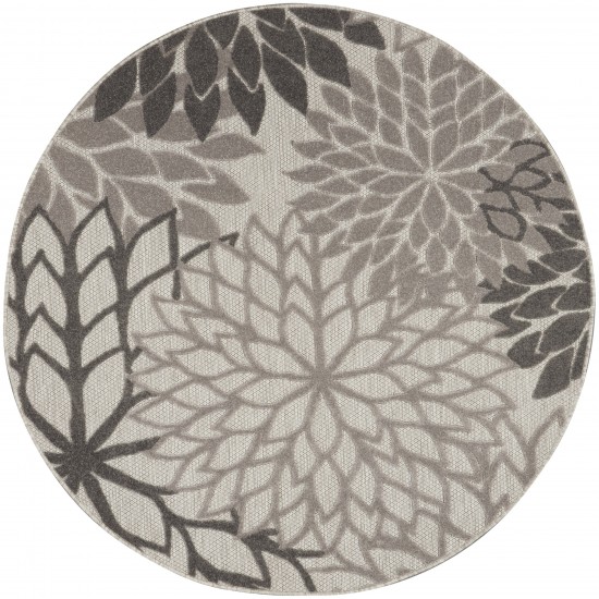Nourison Aloha ALH05 Area Rug, Silver Grey, 5'3" x Round