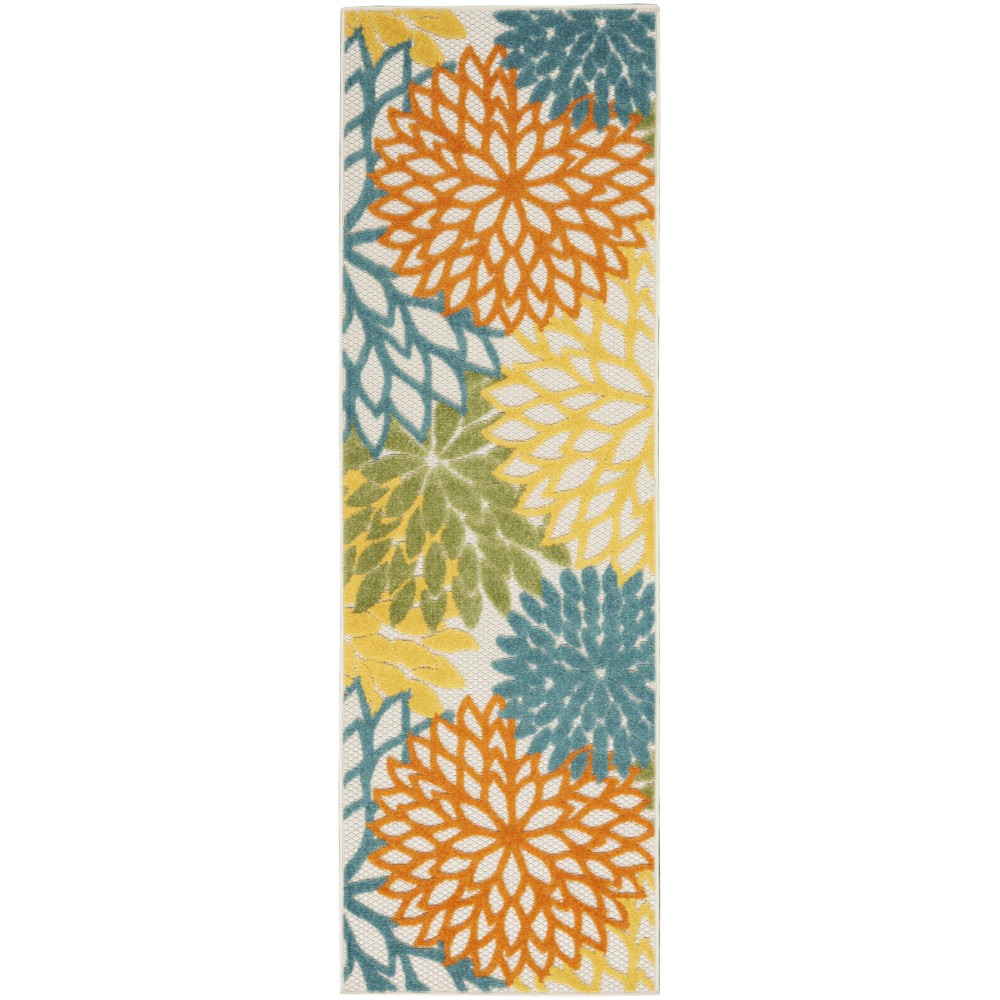 Nourison Aloha ALH05 Runner Rug, Turquoise/Multicolor, 2' x 6'