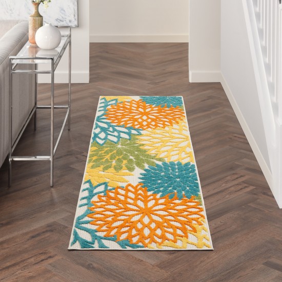 Nourison Aloha ALH05 Runner Rug, Turquoise/Multicolor, 2' x 6'