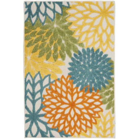 Nourison Aloha ALH05 Area Rug, Turquoise/Multicolor, 2'8" x 4'