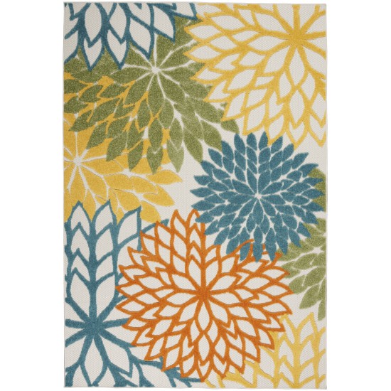 Nourison Aloha ALH05 Area Rug, Turquoise/Multicolor, 3'6" x 5'6"