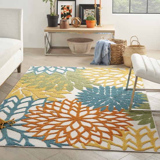 Nourison Aloha ALH05 Area Rug, Turquoise/Multicolor, 3'6" x 5'6"