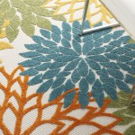 Nourison Aloha ALH05 Area Rug, Turquoise/Multicolor, 3'6" x 5'6"
