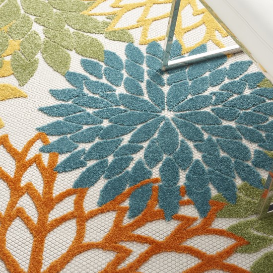 Nourison Aloha ALH05 Area Rug, Turquoise/Multicolor, 3'6" x 5'6"
