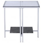 ACME Liddell End Table, Chrome & Glass