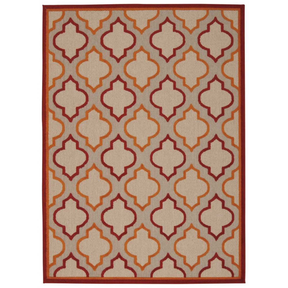 Nourison Aloha ALH06 Indoor/Outdoor Area Rug, Red, 7'10" x 10'6"