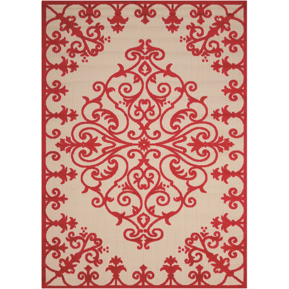 Nourison Aloha ALH12 Indoor/Outdoor Area Rug, Red, 9'6" x 13'