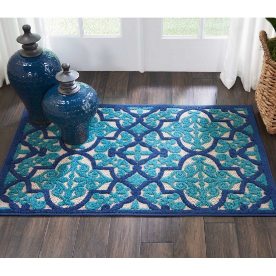 Nourison Aloha ALH14 Area Rug, Navy, 2'8" x 4'