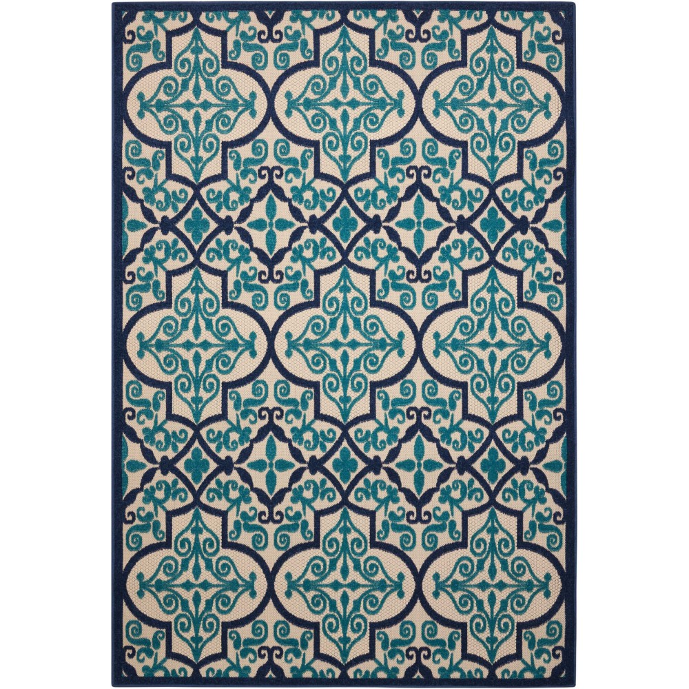 Nourison Aloha ALH14 Indoor/Outdoor Area Rug, Navy, 7'10" x 10'6"