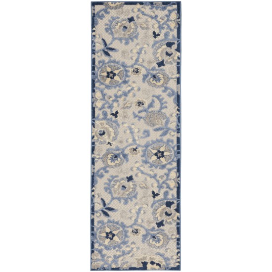 Nourison Aloha ALH17 Runner Rug, Blue/Grey, 2' x 6'