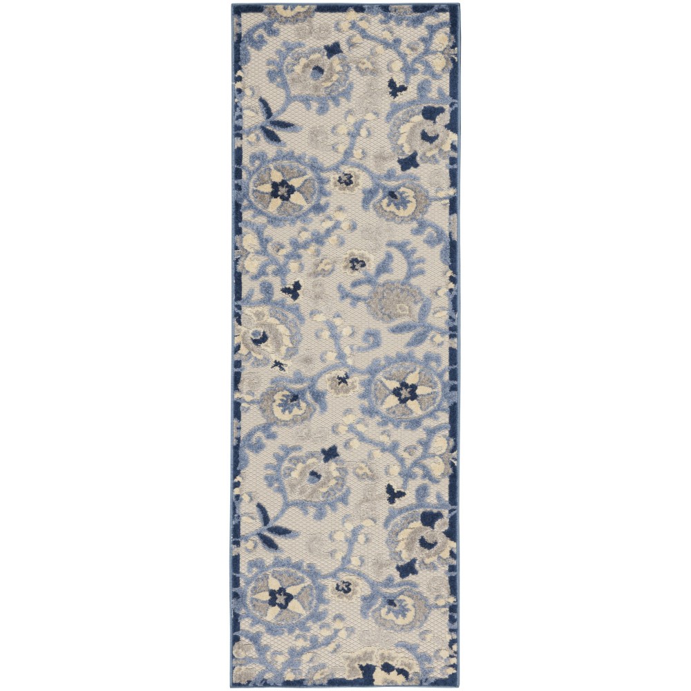 Nourison Aloha ALH17 Runner Rug, Blue/Grey, 2' x 6'