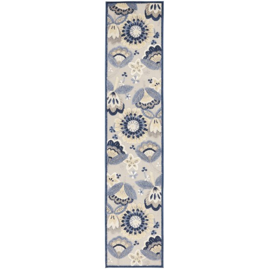 Nourison Aloha ALH17 Runner Rug, Blue/Grey, 2'3" x 10'