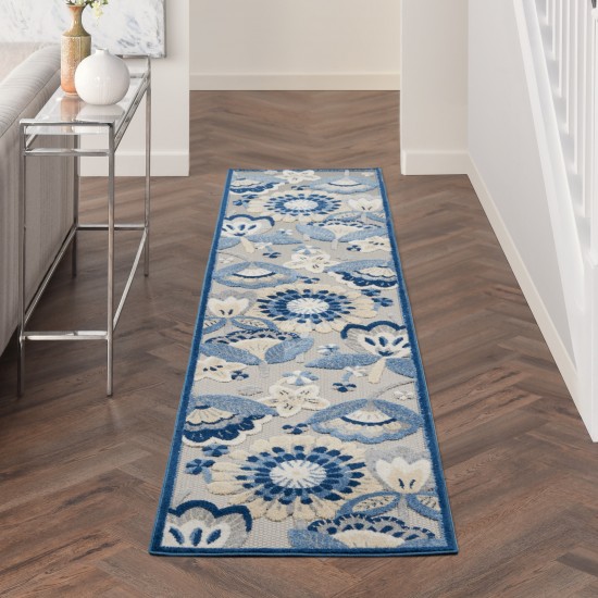 Nourison Aloha ALH17 Runner Rug, Blue/Grey, 2'3" x 10'