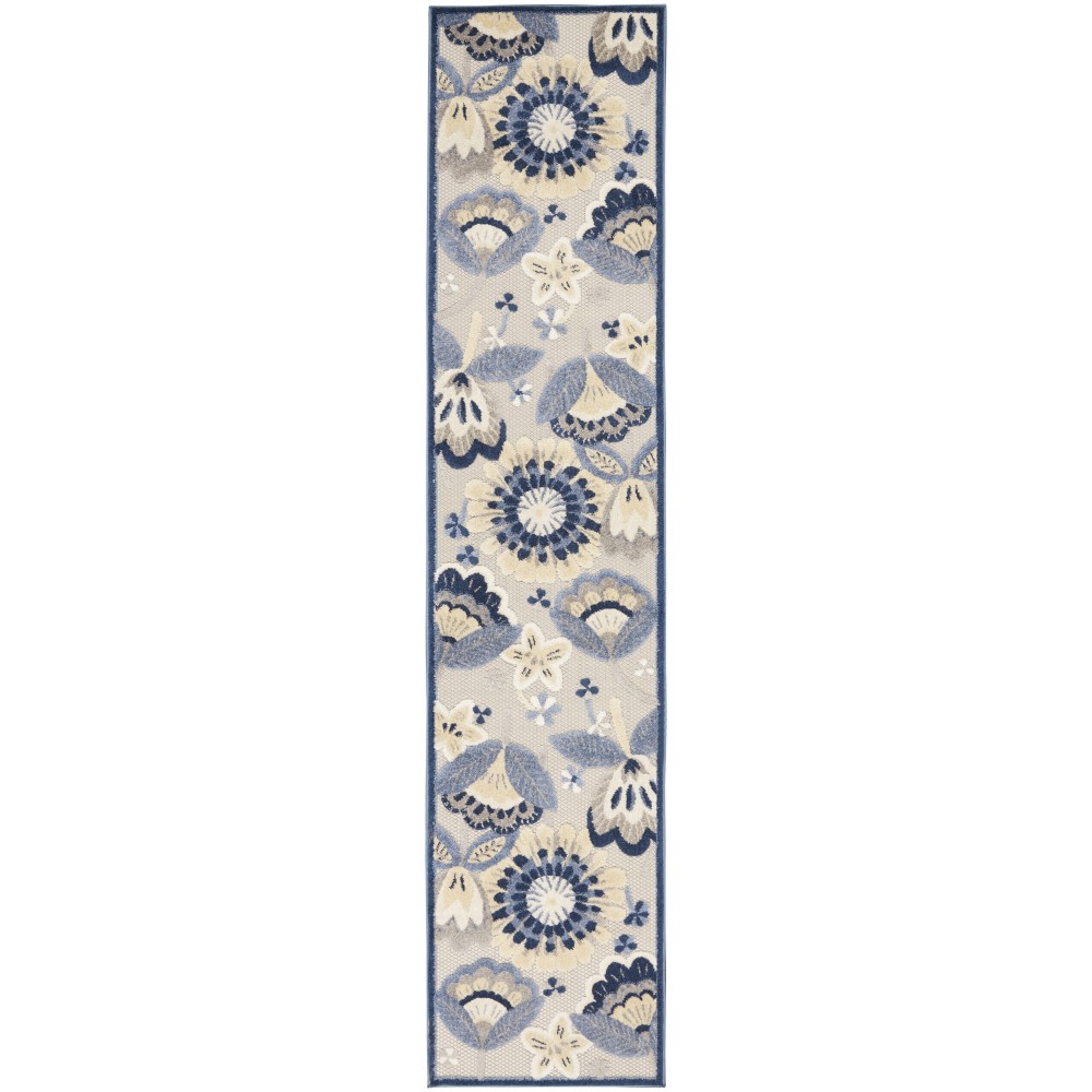 Nourison Aloha ALH17 Runner Rug, Blue/Grey, 2'3" x 12' Nourison Aloha ALH17 Runner Rug, Blue/Grey, 2'3" x 12'