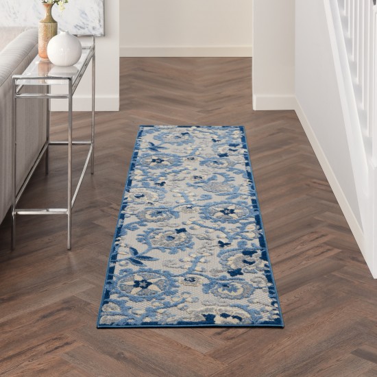 Nourison Aloha ALH17 Runner Rug, Blue/Grey, 2'3" x 8'