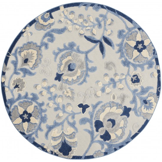 Nourison Aloha ALH17 Area Rug, Blue/Grey, 4' x Round