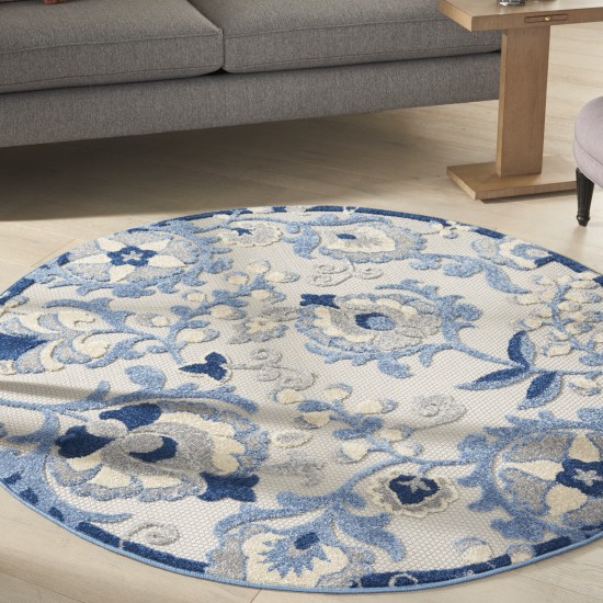 Nourison Aloha ALH17 Area Rug, Blue/Grey, 4' x Round