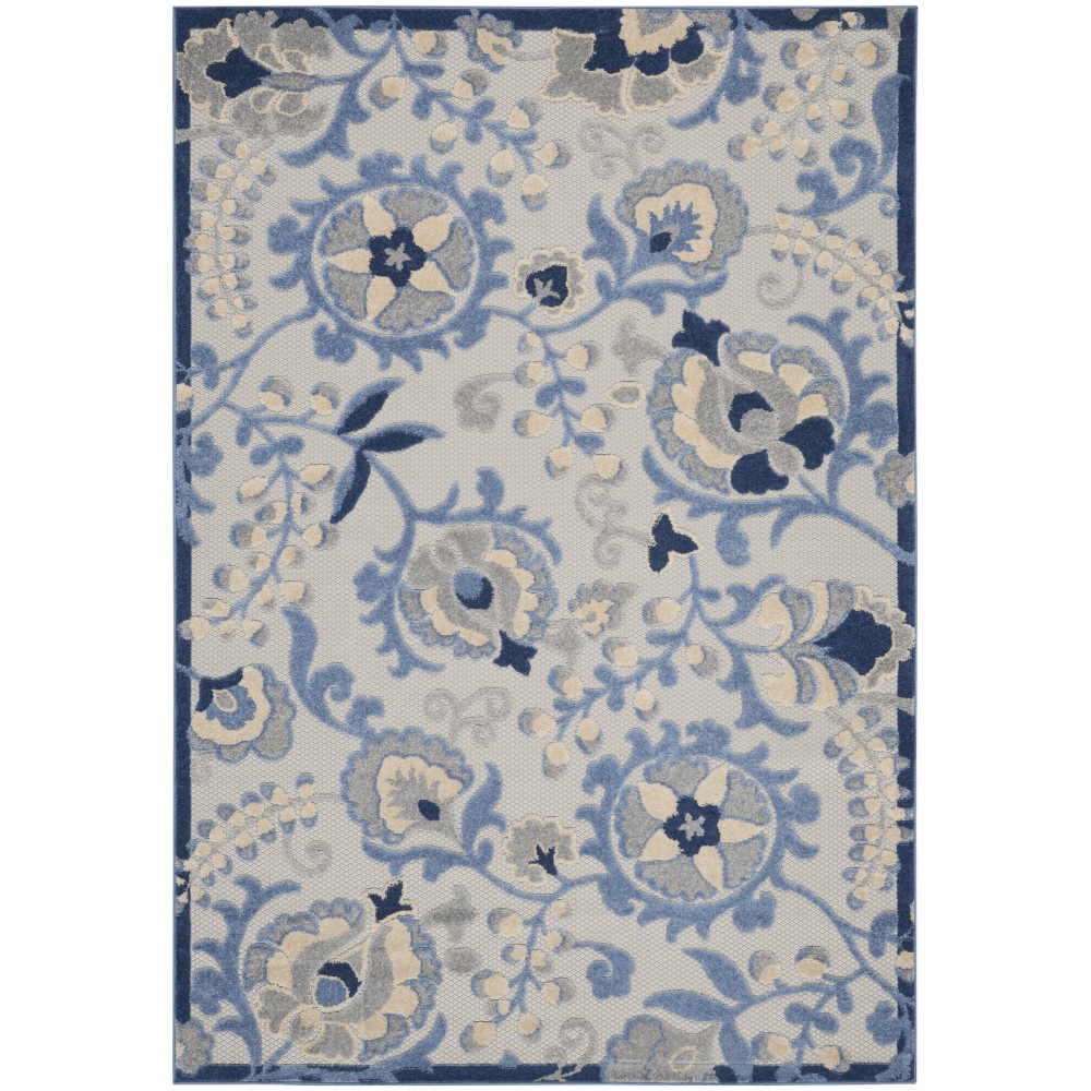 Nourison Aloha ALH17 Area Rug, Blue/Grey, 5'3" x 7'5"