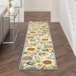 Nourison Aloha ALH17 Runner Rug, Ivory/Multicolor, 2'3" x 12'