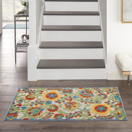 Nourison Aloha ALH17 Area Rug, Ivory/Multicolor, 2'8" x 4'