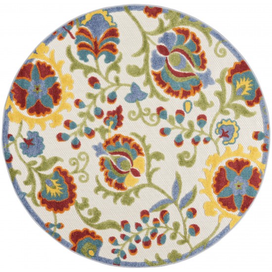 Nourison Aloha ALH17 Area Rug, Ivory/Multicolor, 4' x Round