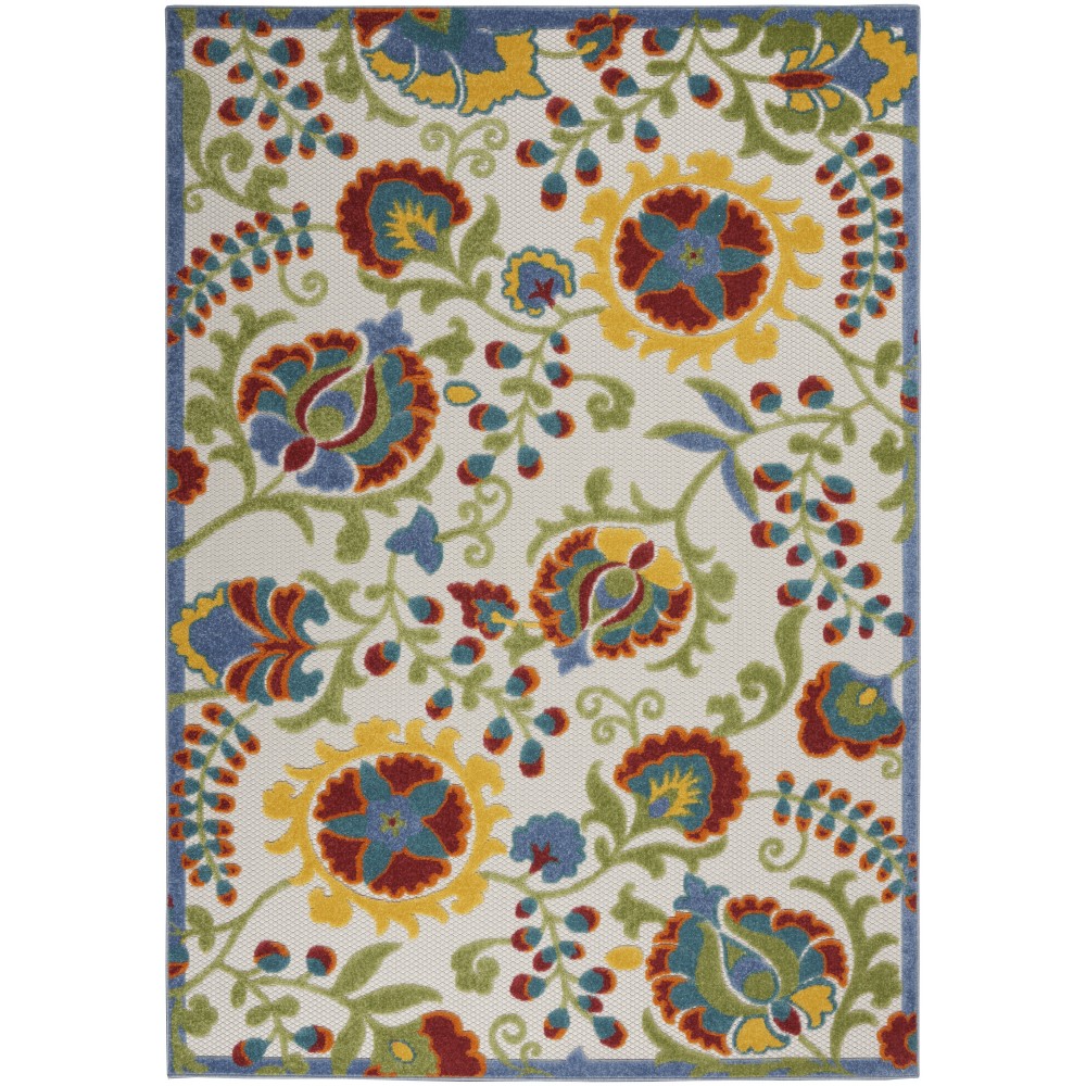 Nourison Aloha ALH17 Area Rug, Ivory/Multicolor, 5'3" x 7'5"