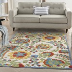 Nourison Aloha ALH17 Area Rug, Ivory/Multicolor, 5'3" x 7'5"