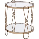 ACME Zekera End Table, Champagne & Mirrored