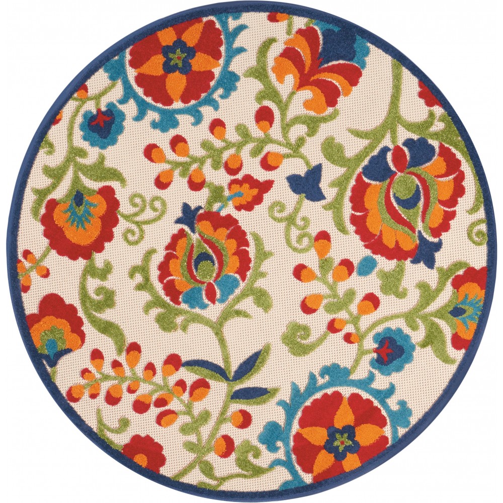 Nourison Aloha ALH17 Area Rug, Multicolor, 4' x Round