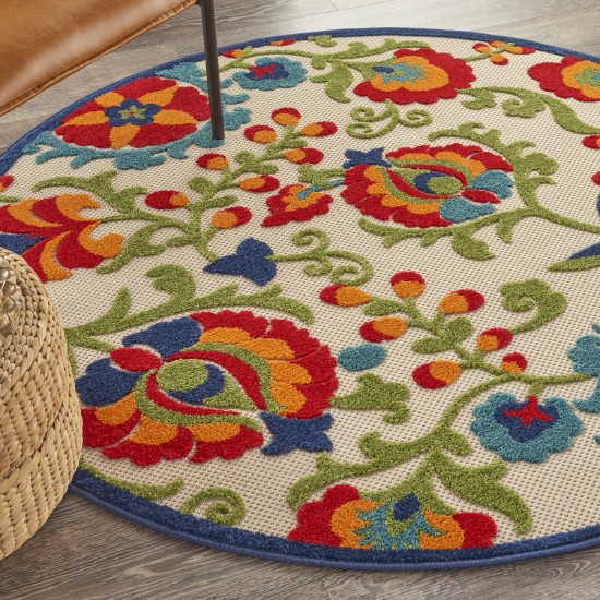 Nourison Aloha ALH17 Area Rug, Multicolor, 4' x Round