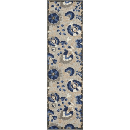 Nourison Aloha ALH17 Runner Rug, Natural/Blue, 2' x 6'