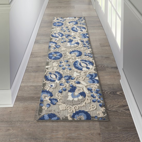 Nourison Aloha ALH17 Runner Rug, Natural/Blue, 2' x 6'