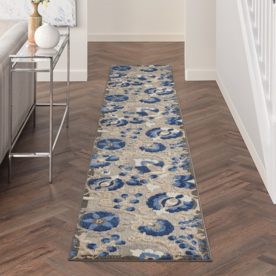 Nourison Aloha ALH17 Runner Rug, Natural/Blue, 2'3" x 12'