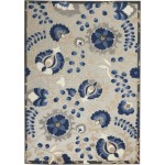 Nourison Aloha ALH17 Area Rug, Natural/Blue, 5'3" x 7'5"