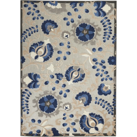 Nourison Aloha ALH17 Area Rug, Natural/Blue, 6' x 9'