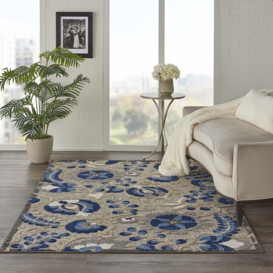 Nourison Aloha ALH17 Area Rug, Natural/Blue, 6' x 9'