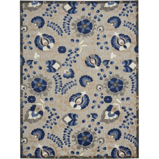 Nourison Aloha ALH17 Area Rug, Natural/Blue, 7' x 10'