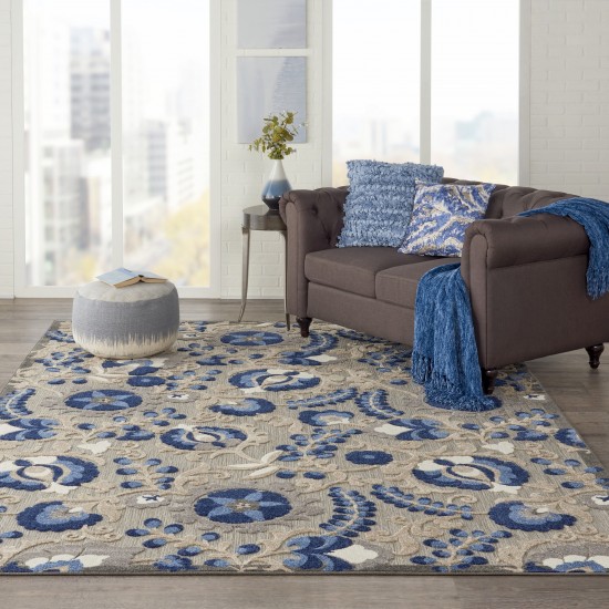 Nourison Aloha ALH17 Area Rug, Natural/Blue, 7' x 10'