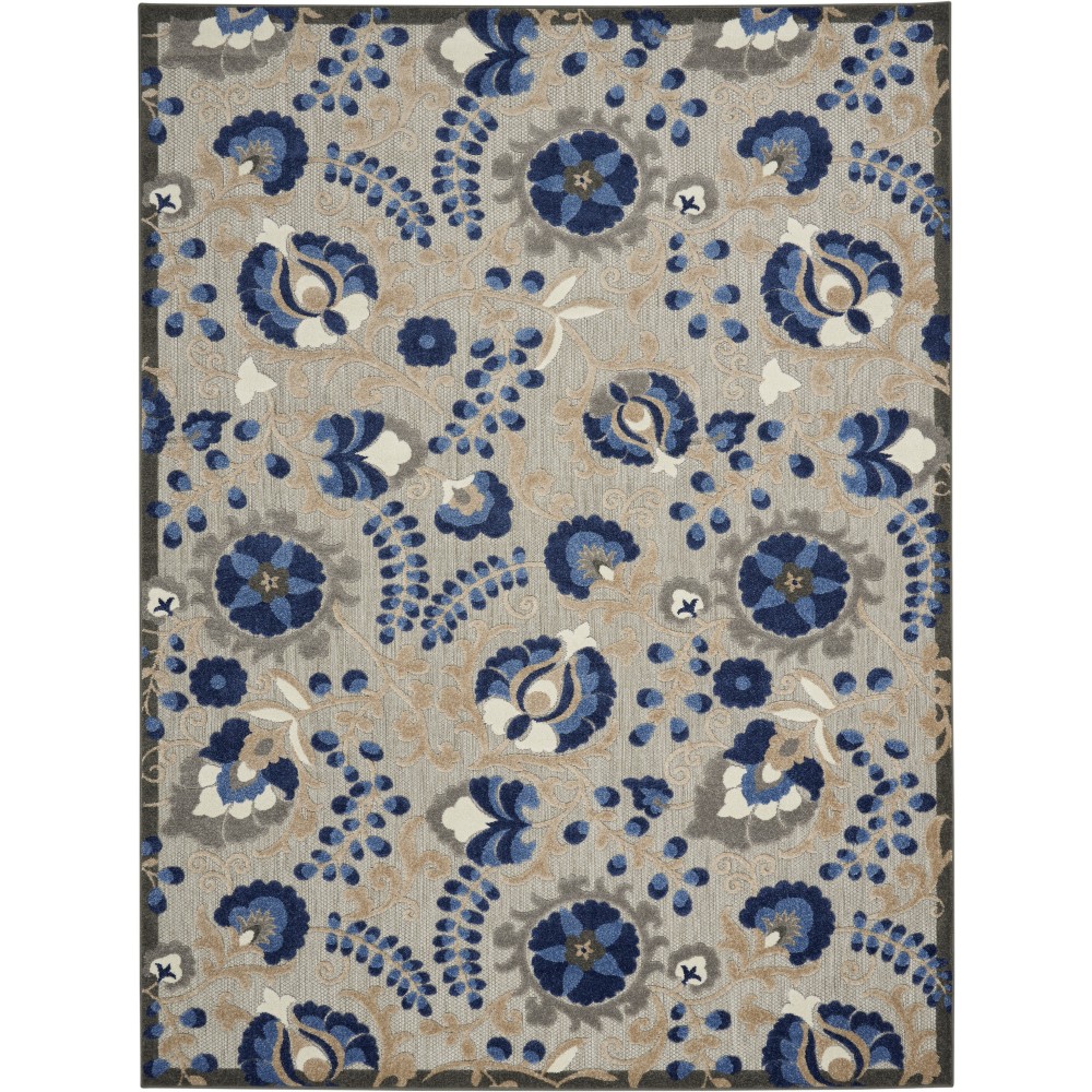 Nourison Aloha ALH17 Area Rug, Natural/Blue, 9'6" x 13'