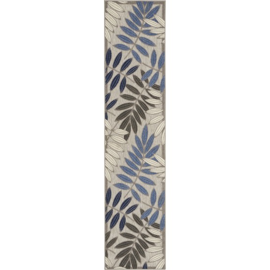 Nourison Aloha ALH18 Runner Rug, Grey/Blue, 2' x 6'