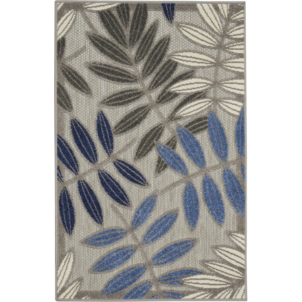 Nourison Aloha ALH18 Area Rug, Grey/Blue, 2'8" x 4'