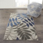 Nourison Aloha ALH18 Area Rug, Grey/Blue, 2'8" x 4'