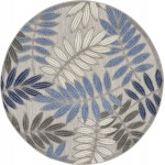 Nourison Aloha ALH18 Area Rug, Grey/Blue, 4' x Round